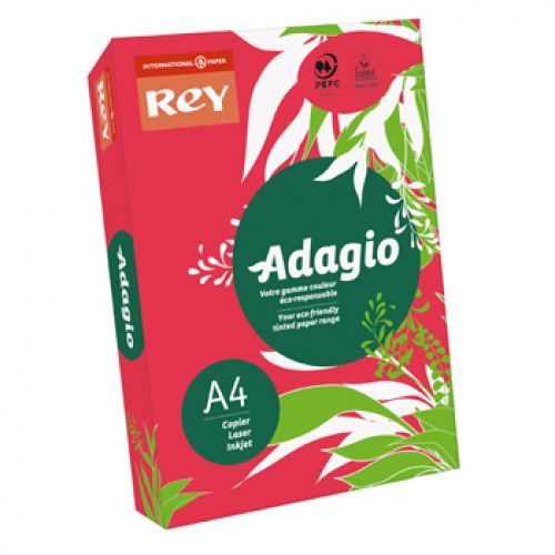 Papel Fotocopia Vermelho Intenso Adagio(cd22) A4 80gr 500F , ADAGIO , 1801080 , 3368220102902